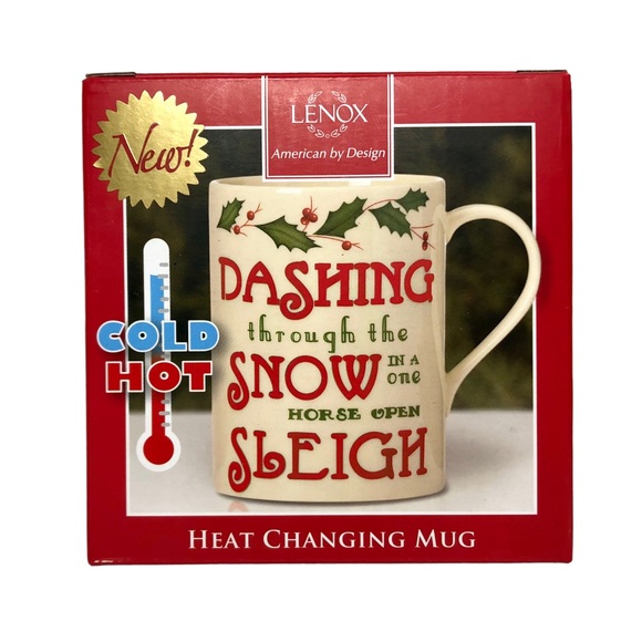 LENOX Holiday Heat Change Mug & Tidbit Plate “Dashing through the Snow…” NWT - Picture 5 of 12